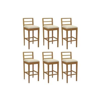 Kit 6 Banquetas Cozinha Sofia Premium Madeira Maciça