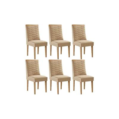 Kit 6 Cadeiras Cozinha Maldivas Madeira Maciça
