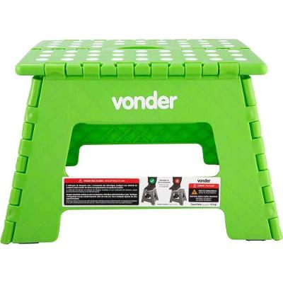 Banqueta Plástica Dobrável, Verde, Altura 220 Mm, Vonder Ostenvonder
