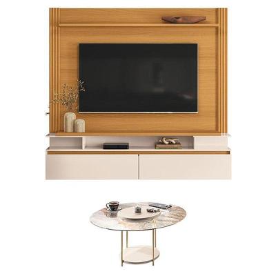 Home Suspenso Astor Cinamomo Off White Com Mesa De Centro Sky Com Tampo De Vidro Off White - Hb Móveis