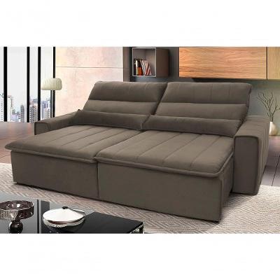 Sofá Retrátil Reclinável Patagônia 2,30m Suede Velut Molas No Assento - King House