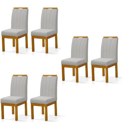 Conjunto 6 Cadeiras Blend Linho Cinza