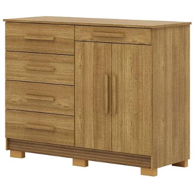 Cômoda Sapateira Para Quarto 2 Portas 5 Gavetas Biana V01 Nature - Lyam Decor