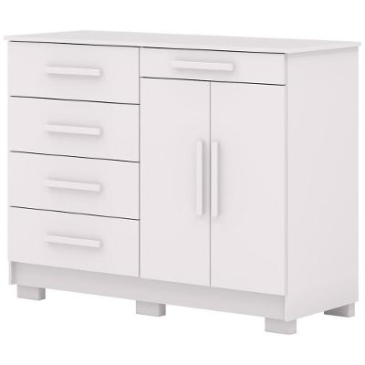 Cômoda Sapateira Para Quarto 2 Portas 5 Gavetas Biana V01 Branco - Lyam Decor