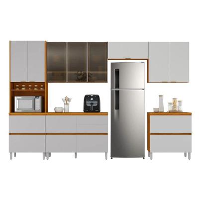 Armário De Cozinha Completa 11 Portas 6 Gavetas Lais Madeirado/fendi Madeirado / Fendi