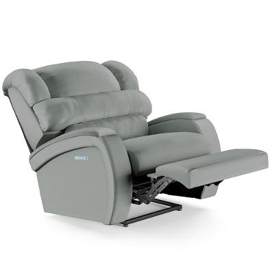 Poltrona Do Papai Reclinável Kalie Elétrica Botão Led Massagem Fh9 Pu Cinza - Mpozenato