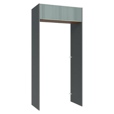 Porta-geladeira 103 Cm 1 Porta Basculante Cinza/rustic/cinza Lux Madesa Cinza/rustic/cinza