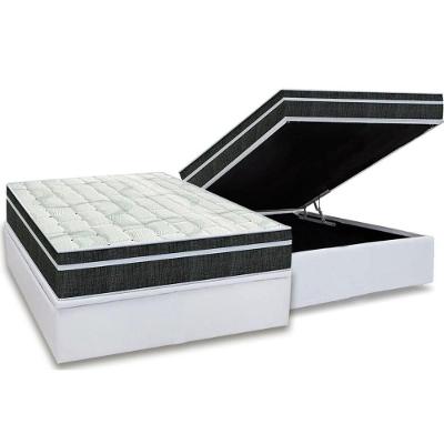 Cama Box Baú Casal: Colchão Molas Bonnel Orthoflex Venezia + Base CRC Courano White(138x188)