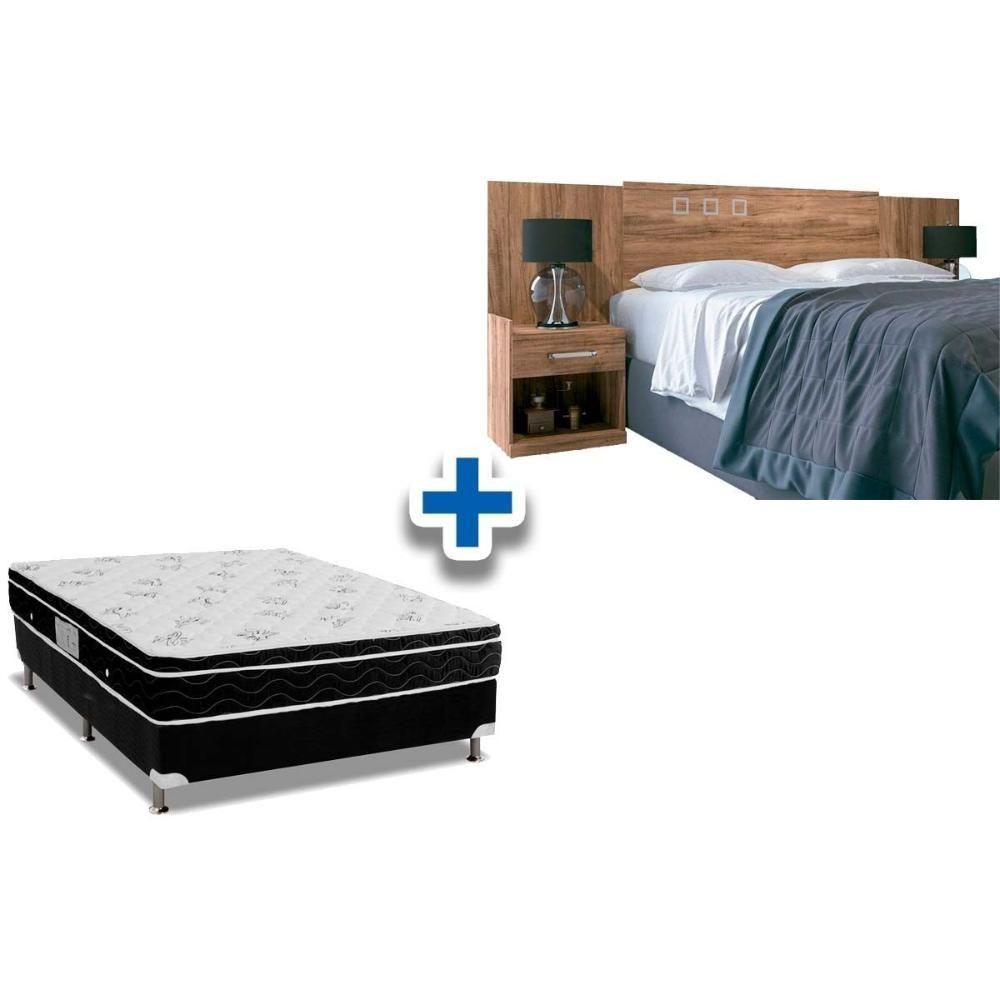 Cama Box Casal CRC + Colchão Molas Physical Ortobom + Cabeceira Plus Atacama - 1