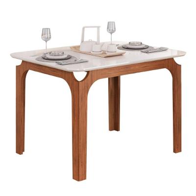 Mesa Sala De Jantar 1,20m Tampo Em Vidro Mel Madeirado-off White
