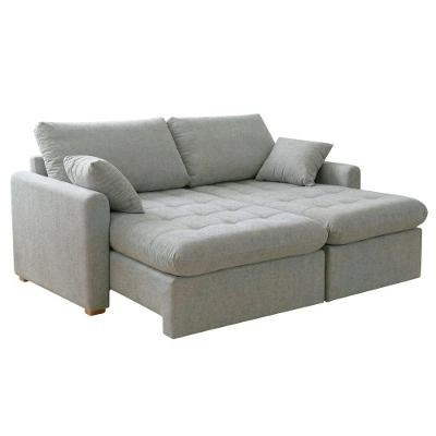 Sofá Cama Retrátil 3 Lugares 2,10m C/Almofadas Granada Cinza