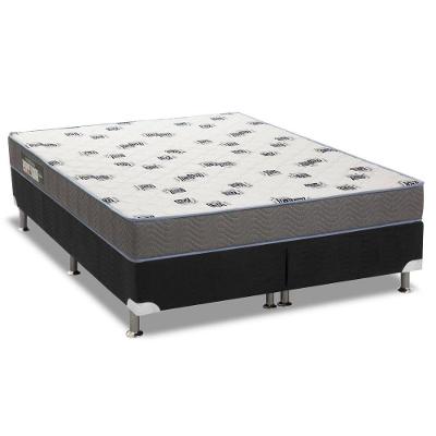 Cama Box King: Colchão Espuma D33 Ortobom Light + Base CRC Courano Black(186x198)