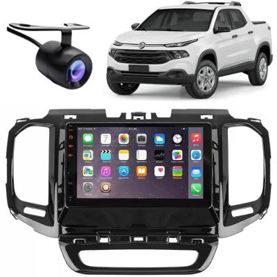 Central Multimídia Automotiva 2 Din Mp5 Fiat Toro Tela 7 Usb Bluetooth Fm com Câmera de Ré e Moldura