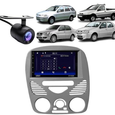 Central Multimídia Android Auto Palio G3 7 Touch Screen Bluetooth Wi-Fi Cinza com Moldura e Câmera