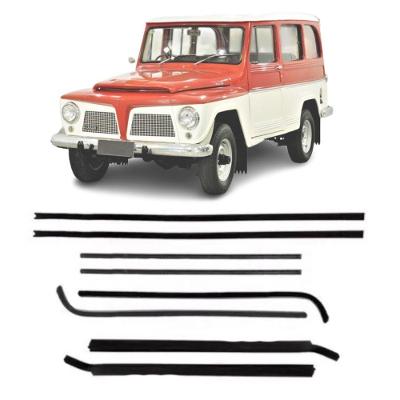 Canaletas e Pestanas para Porta Modelo F103 Ford F-75 1977 a 1982 e Rural Willys 1967 a 1977 Preto