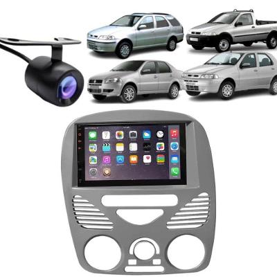 Central Multimídia Automotiva 2 DIN MP5 Fiat Siena G2 7 USB Bluetooth Câmera de Ré Cinza