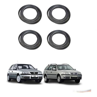 Kit de Borrachas para 4 Portas Linha Premium Gol Parati G2 G3 G4 Preto Aba Larga Tribulbo Uniflex