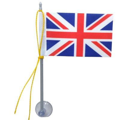 Mini Bandeira com Ventosa para Vidro Reino Unido Poliéster 5,5CM X 8,5CM Vermelho SP Bandeiras