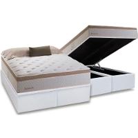 Cama Box Baú Queen: Colchão Molas Herval MasterPocket Inspiracion + Base CRC Courano White(158x198) - 1