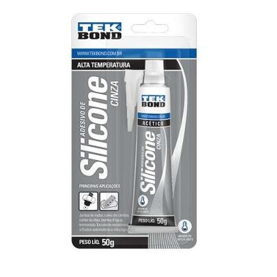Silicone Alta Temperatura para Motor e Caixa de Câmbio Cinza 50G Tekbond Universo do Lar