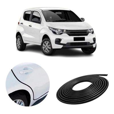 Protetor de Bordas para Porta de Veículo Modelo F103 Compatível com Diversos Veículos Preto 5 m