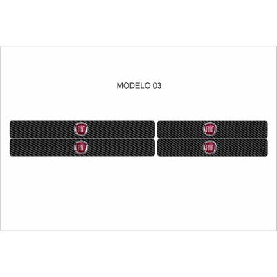 Soleira Automotiva para Portas Fiat Mod 02 Kit 4 Peças Compatível com Diversos Veículos Preto OEM