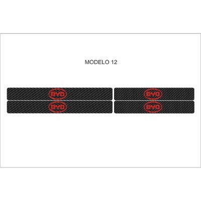 Soleira Automotiva para Portas Dianteiras e Traseiras Universal Fibra de Carbono Kit 4 Adesivos OEM
