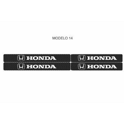 Soleira Automotiva para Portas Dianteiras e Traseiras Universal Fibra de Carbono Kit 4 Adesivos