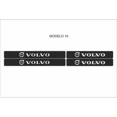 Soleira Automotiva para Portas Dianteiras e Traseiras Modelo Volvo Kit 4 Peças Universal em Fibra