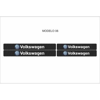 Soleira Automotiva para Acessos Dianteiro e Traseiro Universal 4 Portas Fibra de Carbono Preto OEM