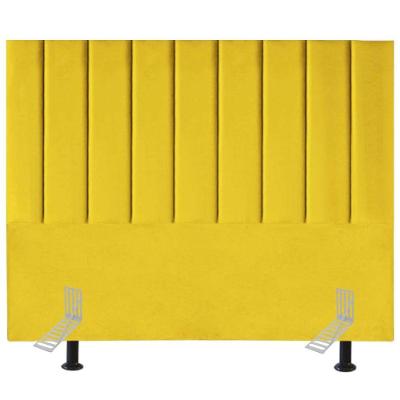 Cabeceira Estofada Cama Queen 160 Cm Luísa Suede E Frame Cor:amarelo