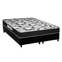 Cama Box Queen: Colchão Espuma Luckspuma D45 Gran Luck Pro + Base CRC Suede Black(158x198) - 1