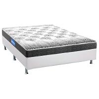 Cama Box Casal: Colchão Espuma Probel Guarda Costas Black + Base CRC Courano White(138x188) - 1