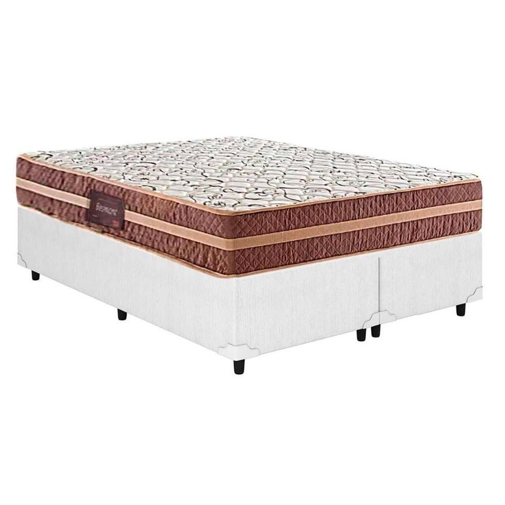 Cama Box Queen: Colchão Anatômico Herval D28/AG65 Bermont + Base CRC Courano White(158x198) - 1