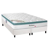 Cama Box King: Colchão Molas MasterPocket Ensacadas Herval   Meditare + Base Courano Branco CRC(193x203) - 1