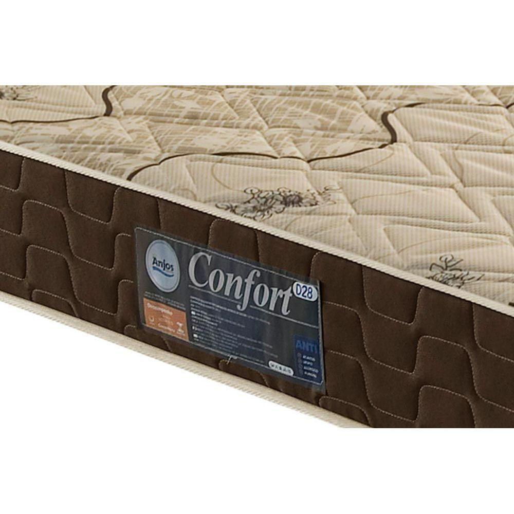 Cama Box Casal: Colchão Espuma Anjos D28 Confort + Base CRC Suede Clean(138x188) - 2