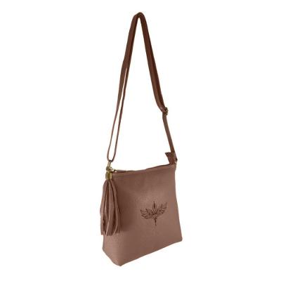 Bolsa Transversal Topgrife Estampa Ave Fenix Couro Cor Marrom Tamanho único