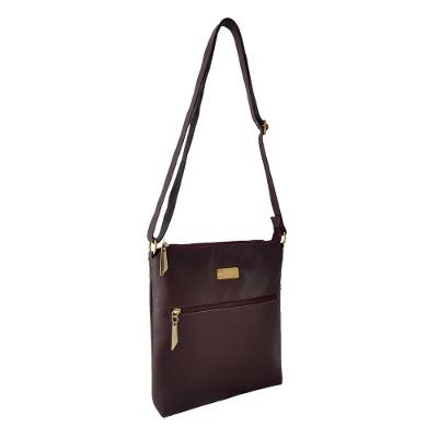 Bolsa Transversal  Couro Cor Bordô