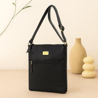 Bolsa Transversal  Couro Cor Preto