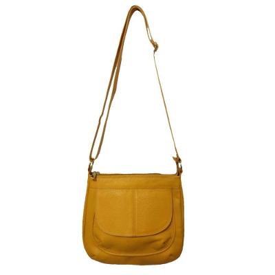 Bolsa Transversal  Couro Cor Amarelo