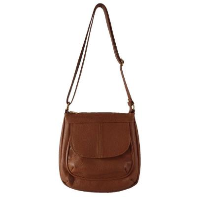 Bolsa Transversal  Couro Cor Caramelo