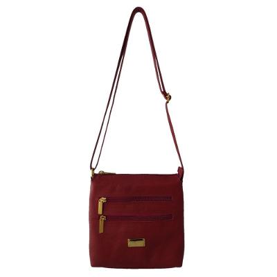 Bolsa Transversal  Couro Cor Bordô