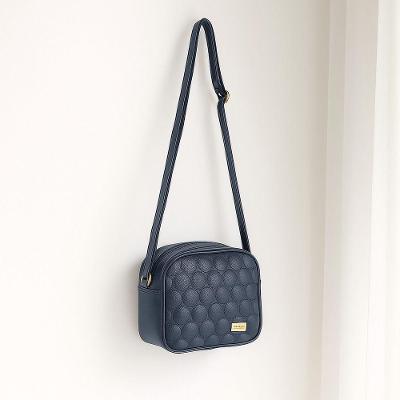 Bolsa Transversal  Couro Cor Azul Marinho