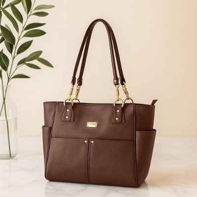 Bolsa Sacola  Shopper Couro Cor Marrom