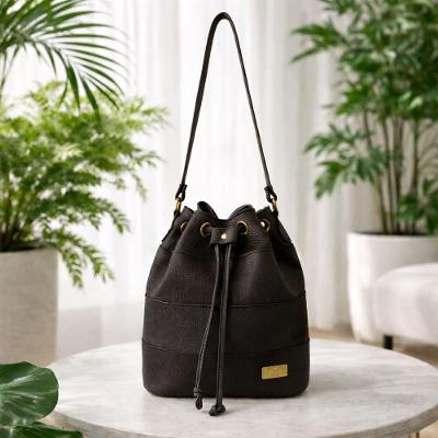 Bolsa Saco  Couro Cor Marrom