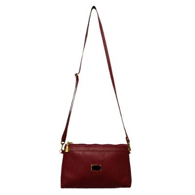 Bolsa Carteira Clutch  Transversal Couro Cor Vermelho