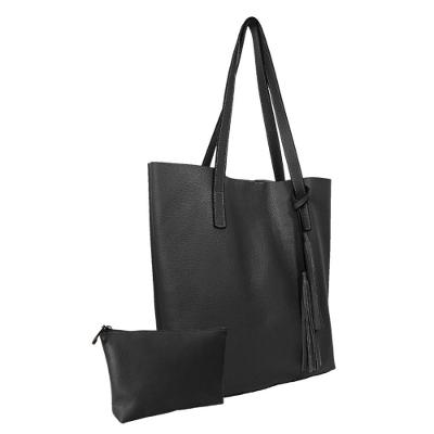 Kit Bolsa Boho Sacola E Necesseire Topgrife Couro Cor Preto Tamanho único