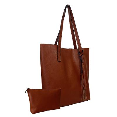 Kit Bolsa Boho Sacola E Necesseire Topgrife Couro Cor Caramelo Tamanho único