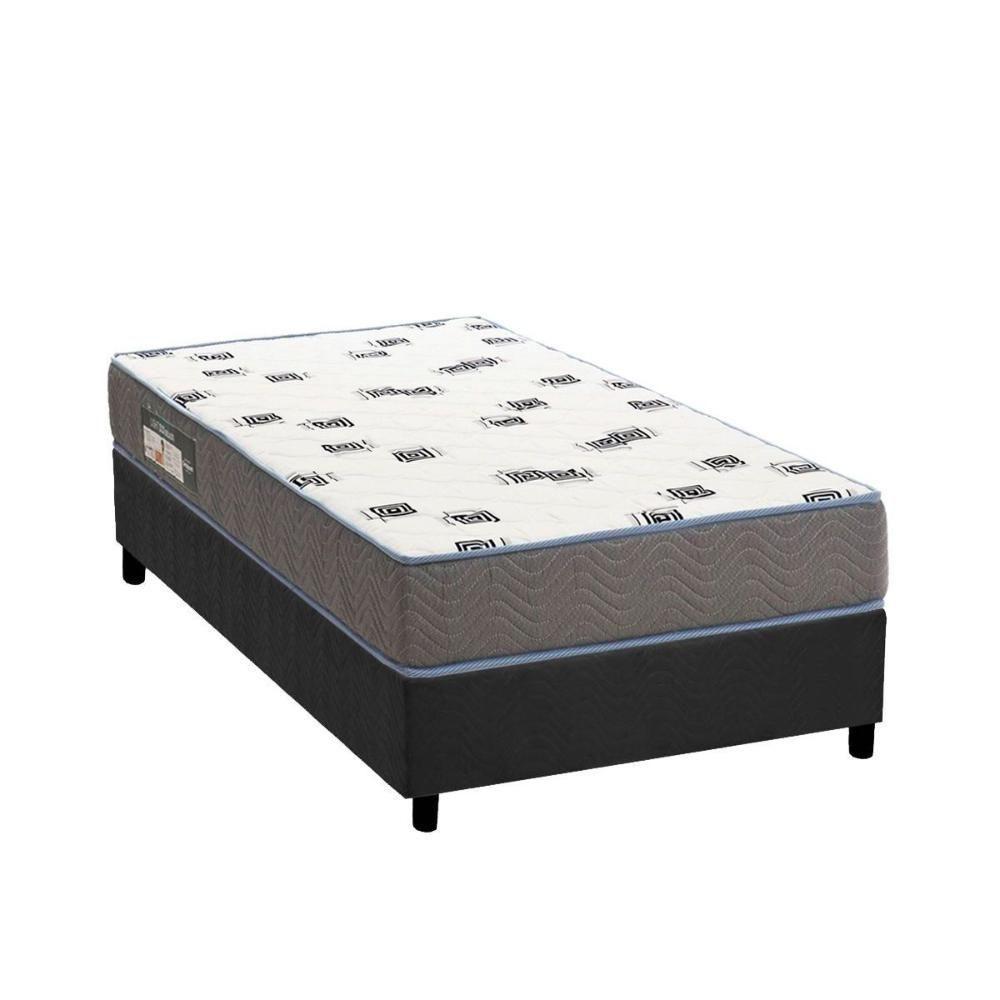 Cama Box Solteiro: Colchão Espuma D33 Ortobom Light + Base CRC Suede Gray(88x188) - 1