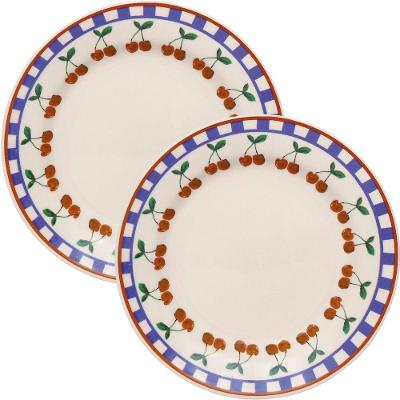 Jogo Pratos Raso Jantar 12pçs 12 Pessoas Jardim Cerejas 26cm